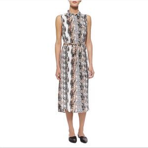 Equipment Femme Tegan Silk Midi Dress Reptile Print L